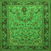 Round Machine Washable Persian Green Traditional Area Rugs, wshtr2190grn