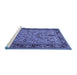 Sideview of Machine Washable Persian Blue Traditional Rug, wshtr2190blu