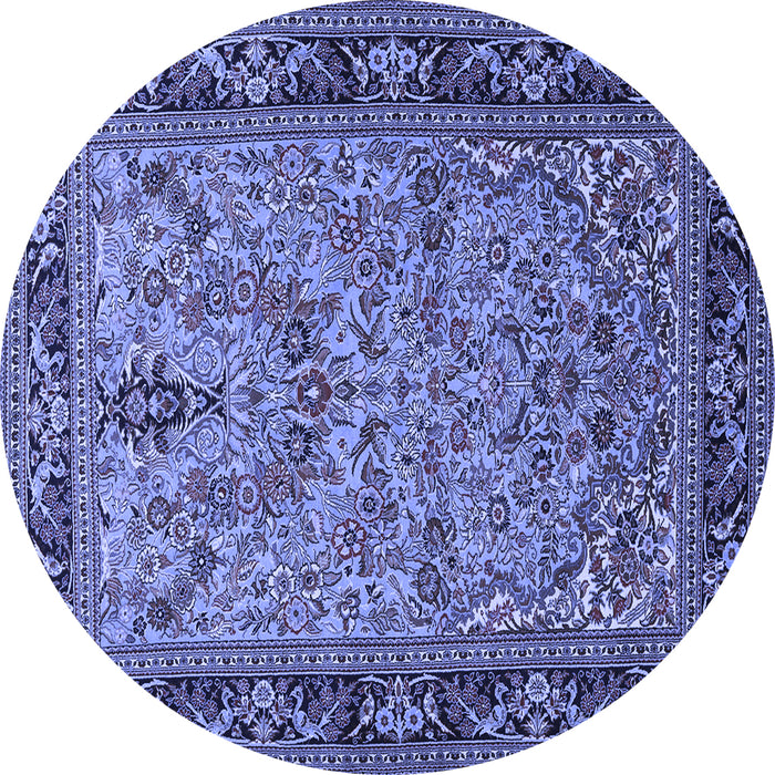 Round Persian Blue Traditional Rug, tr2190blu