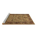 Sideview of Machine Washable Persian Brown Traditional Rug, wshtr2190brn