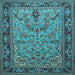 Square Persian Light Blue Traditional Rug, tr2190lblu