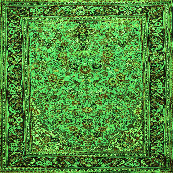 Serging Thickness of Persian Green Traditional Rug, tr2190grn