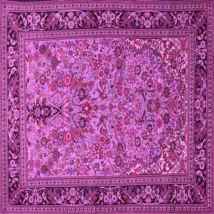 Square Machine Washable Persian Pink Traditional Rug, wshtr2190pnk