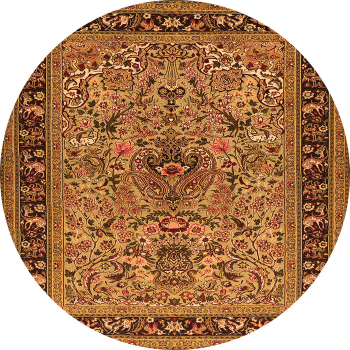 Machine Washable Persian Orange Traditional Area Rugs, wshtr2191org