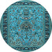 Round Persian Light Blue Traditional Rug, tr2191lblu