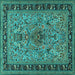 Square Persian Turquoise Traditional Rug, tr2191turq