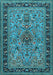 Machine Washable Persian Light Blue Traditional Rug, wshtr2191lblu