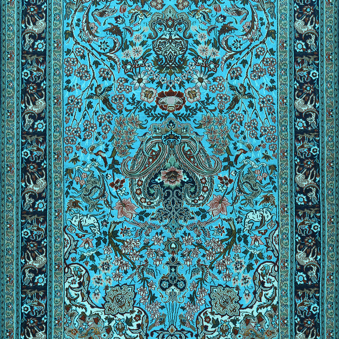 Machine Washable Persian Light Blue Traditional Rug, wshtr2191lblu