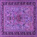 Square Machine Washable Persian Purple Traditional Area Rugs, wshtr2191pur