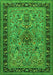 Serging Thickness of Machine Washable Persian Green Traditional Area Rugs, wshtr2191grn