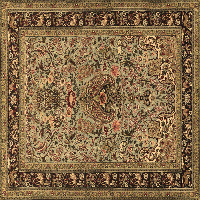 Square Persian Brown Traditional Rug, tr2191brn
