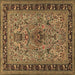 Square Persian Brown Traditional Rug, tr2191brn