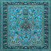 Square Machine Washable Persian Light Blue Traditional Rug, wshtr2191lblu