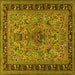 Square Persian Yellow Traditional Rug, tr2191yw