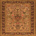 Round Machine Washable Persian Orange Traditional Area Rugs, wshtr2191org