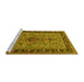 Sideview of Machine Washable Persian Yellow Traditional Rug, wshtr2191yw