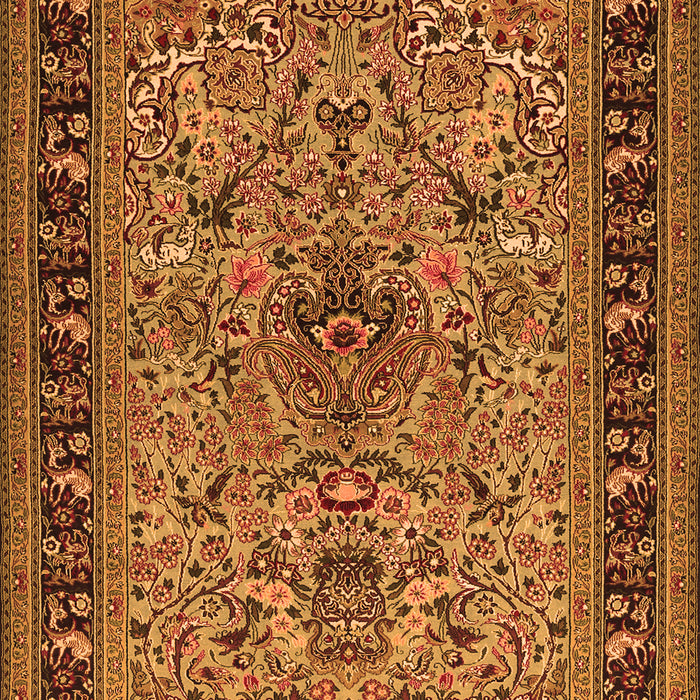 Serging Thickness of Machine Washable Persian Orange Traditional Area Rugs, wshtr2191org