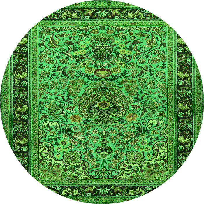 Machine Washable Persian Green Traditional Area Rugs, wshtr2191grn