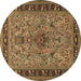Round Persian Brown Traditional Rug, tr2191brn