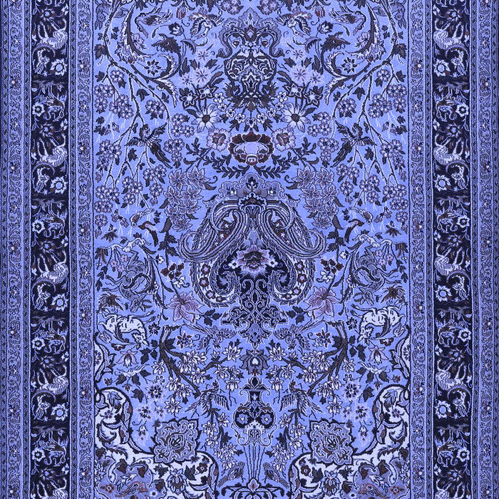 Machine Washable Persian Blue Traditional Rug, wshtr2191blu