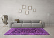 Machine Washable Persian Purple Traditional Area Rugs in a Living Room, wshtr2192pur