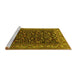 Sideview of Machine Washable Persian Yellow Traditional Rug, wshtr2192yw