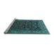 Sideview of Machine Washable Persian Light Blue Traditional Rug, wshtr2192lblu