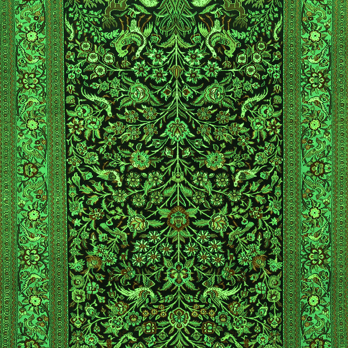 Serging Thickness of Machine Washable Persian Green Traditional Area Rugs, wshtr2192grn