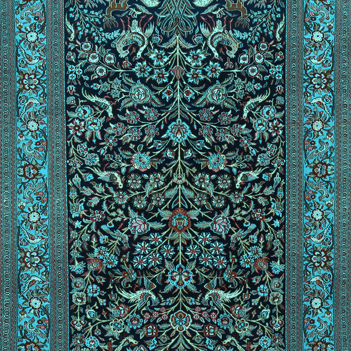 Machine Washable Persian Light Blue Traditional Rug, wshtr2192lblu