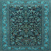 Square Machine Washable Persian Light Blue Traditional Rug, wshtr2192lblu