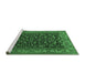 Sideview of Machine Washable Persian Emerald Green Traditional Area Rugs, wshtr2192emgrn