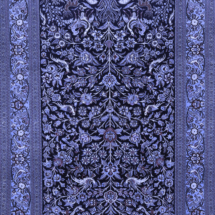 Machine Washable Persian Blue Traditional Rug, wshtr2192blu