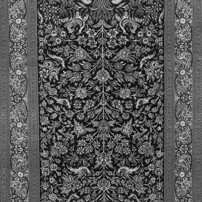 Serging Thickness of Machine Washable Persian Gray Traditional Rug, wshtr2192gry