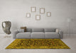 Machine Washable Persian Yellow Traditional Rug in a Living Room, wshtr2192yw