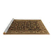 Sideview of Machine Washable Persian Brown Traditional Rug, wshtr2192brn