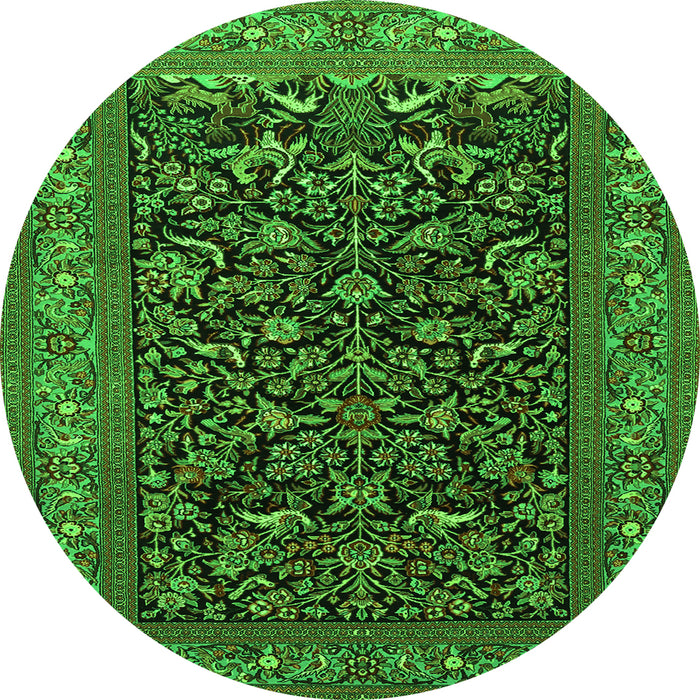Machine Washable Persian Green Traditional Area Rugs, wshtr2192grn
