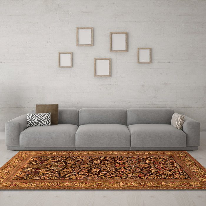 Machine Washable Persian Orange Traditional Area Rugs in a Living Room, wshtr2192org