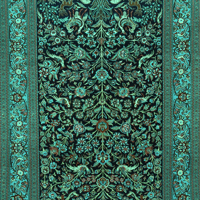 Machine Washable Persian Turquoise Traditional Area Rugs, wshtr2192turq
