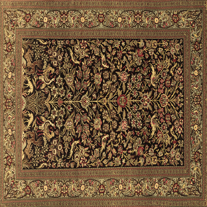Square Machine Washable Persian Brown Traditional Rug, wshtr2192brn