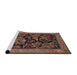 Sideview of Machine Washable Traditional Dark Almond Brown Rug, wshtr2193