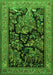 Serging Thickness of Machine Washable Persian Green Traditional Area Rugs, wshtr2193grn