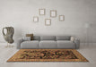 Machine Washable Persian Brown Traditional Rug in a Living Room,, wshtr2193brn