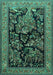 Machine Washable Persian Turquoise Traditional Area Rugs, wshtr2193turq