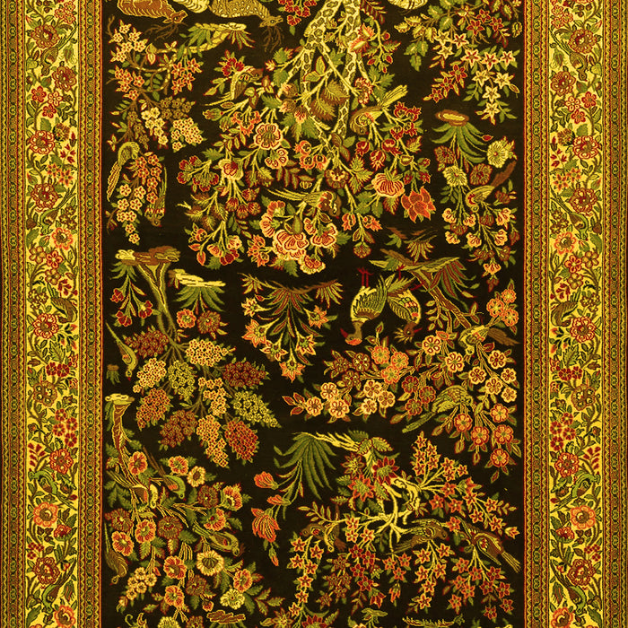 Machine Washable Persian Yellow Traditional Rug, wshtr2193yw