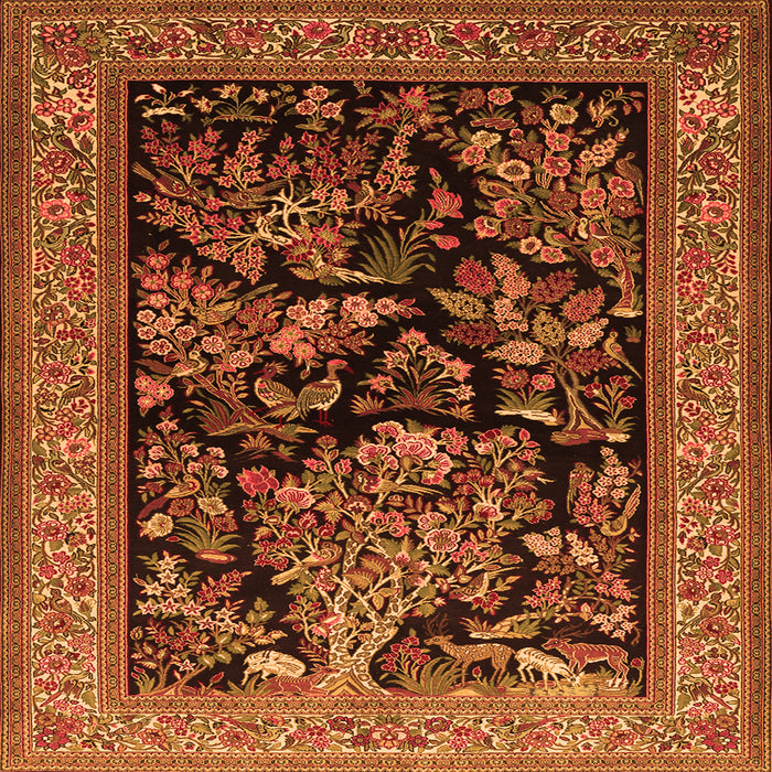 Serging Thickness of Persian Orange Traditional Rug, tr2193org