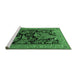 Sideview of Machine Washable Persian Emerald Green Traditional Area Rugs, wshtr2193emgrn