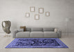 Machine Washable Persian Blue Traditional Rug in a Living Room, wshtr2193blu