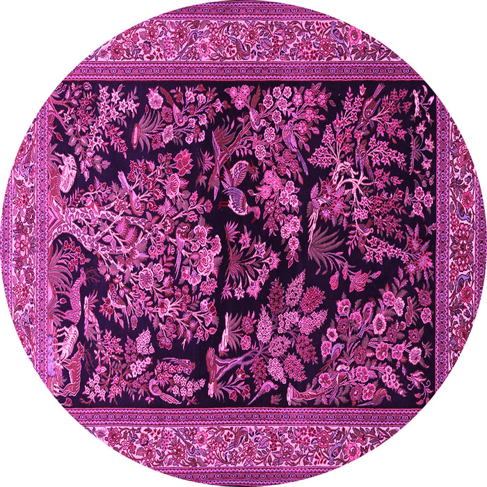 Round Persian Pink Traditional Rug, tr2193pnk