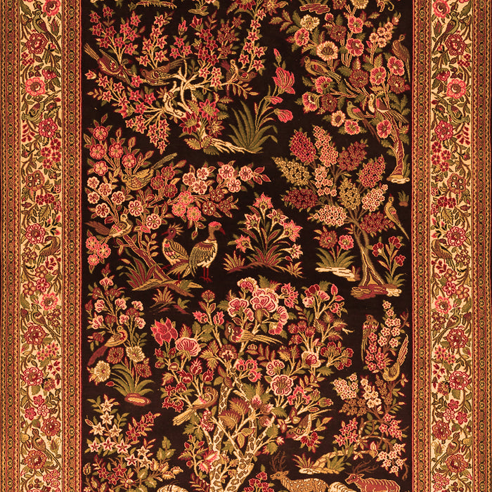 Serging Thickness of Machine Washable Persian Orange Traditional Area Rugs, wshtr2193org