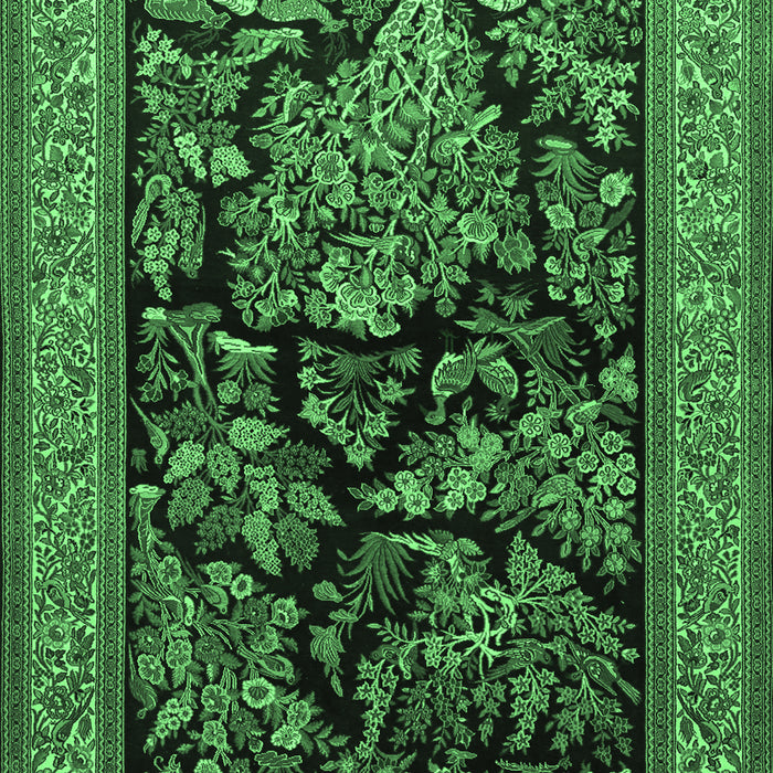 Machine Washable Persian Emerald Green Traditional Area Rugs, wshtr2193emgrn
